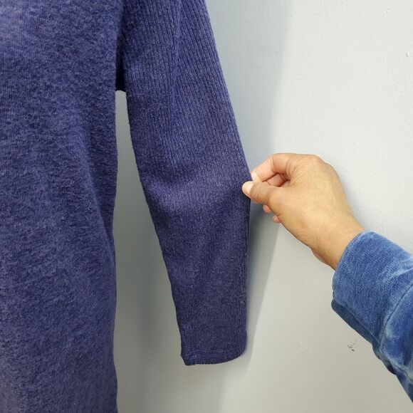 Karen Neuburger Live Love Lounge Sweater Dress Womens Small Navy Knit Drawstring - Picture 5 of 8